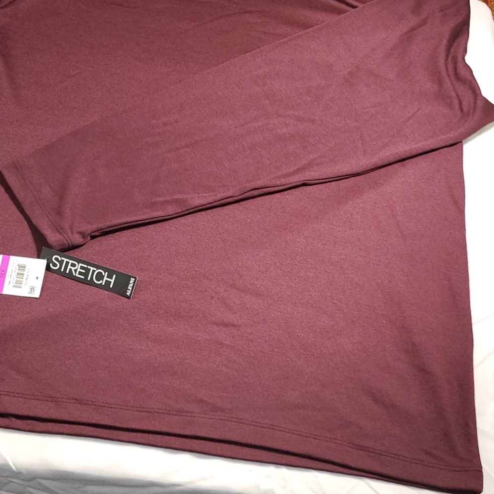 Alfani stretch long-sleeve V-neck deep red - Picture 9 of 16